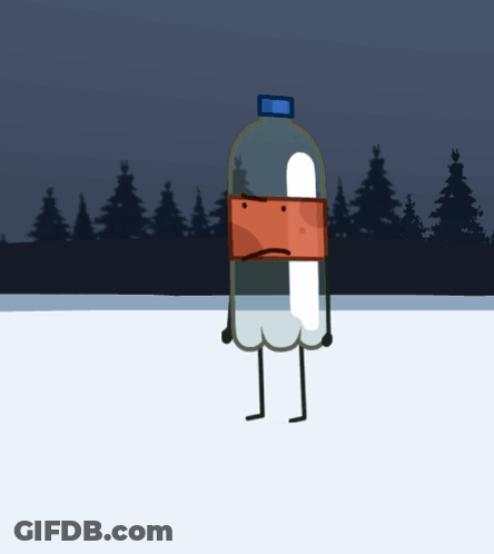 Cartoon Bottle With Sad Face GIF