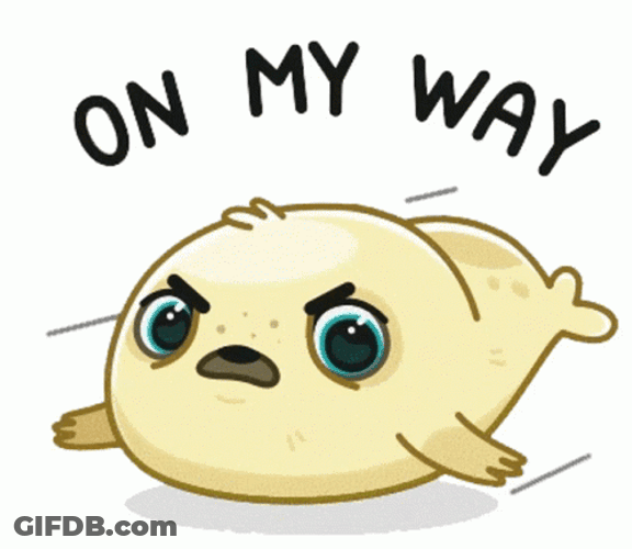 Cartoon Bouncing Seals On My Way GIF