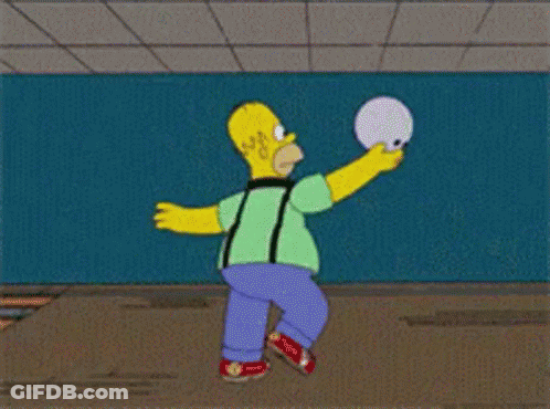 Cartoon Bowling Alley With Bowling Ball Going To Pins GIF