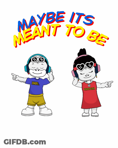 Cartoon Boy And Girl Maybe Its Meant To Be GIF