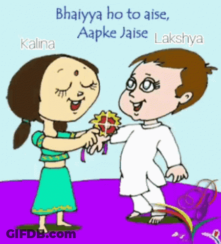 Cartoon Boy And Girl Shaking Hands Bhaiya Ho To Aise GIF