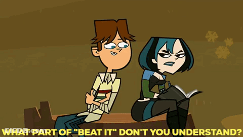 Cartoon Boy And Girl What Part Of Beat It GIF