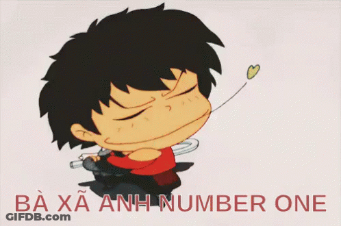 Cartoon Boy Ba Xa Anh Number One GIF