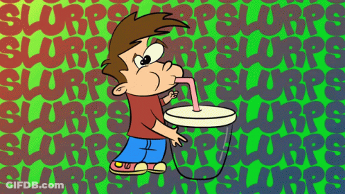 Cartoon Boy Drinking Cup With Straw GIF