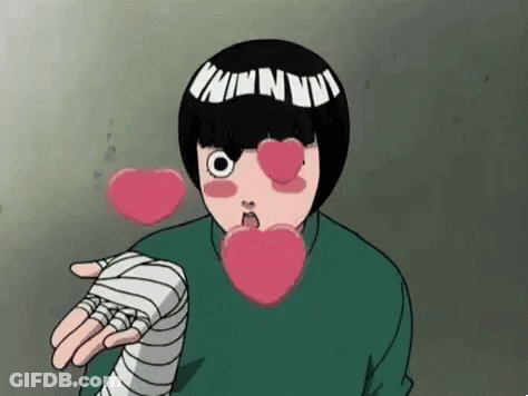 Cartoon Boy Heart Eyes Holding Hand Out GIF