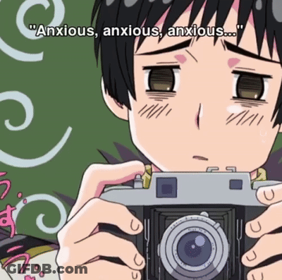Cartoon Boy Holding Camera Saying Anxious Anxious Anxious GIF