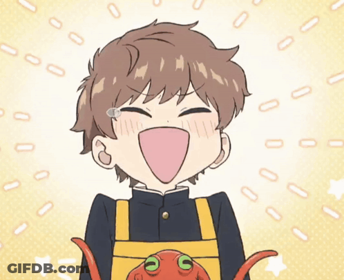 Cartoon Boy Holding Frog GIF
