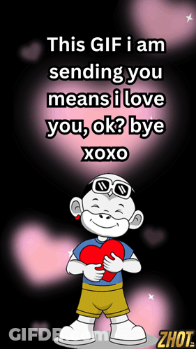 Cartoon Boy Holding Heart Saying I Love You GIF