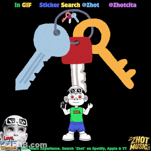 Cartoon Boy Holding Keys With @Zhot @Zhotcita GIF