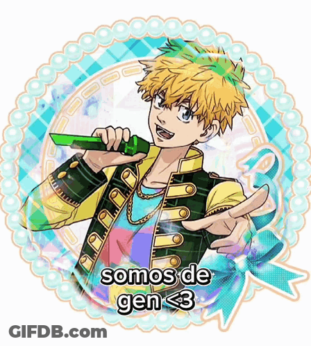 Cartoon Boy Holding Microphone Somos De Gen <3 GIF