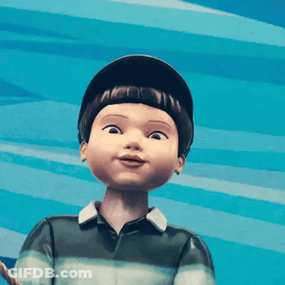 Cartoon Boy In Black Hat And Striped Shirt GIF