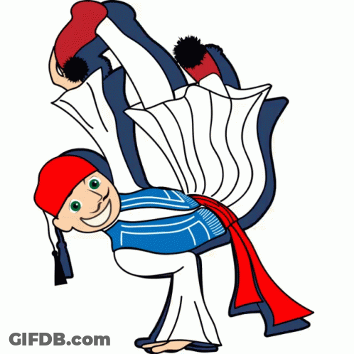 Cartoon Boy In Red Hat And Blue White Outfit GIF