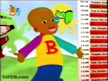 Cartoon Boy In Shirt With Letter B GIF