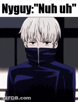 Cartoon Boy In Turtleneck Saying Nyguy: Nuh Uh GIF