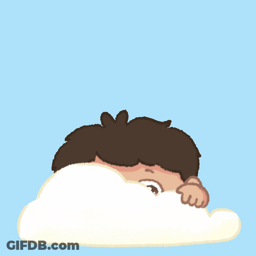 Cartoon Boy On Cloud Saying Good Morning GIF
