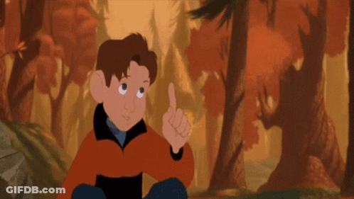 Cartoon Boy Pointing Up Saying Just Up In Green GIF