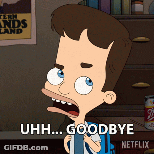 Cartoon Boy Saying Goodbye Netflix Logo GIF