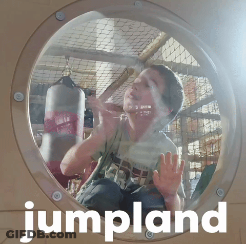 Cartoon Boy Saying Jumpland GIF