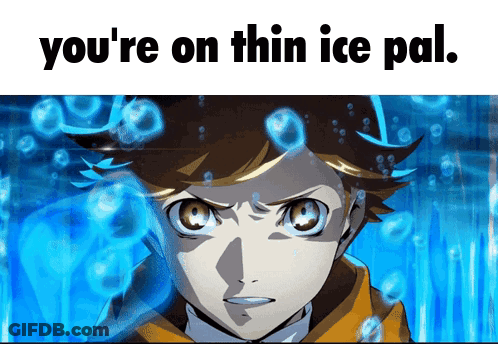 Cartoon Boy Saying You Re On Thin Ice Pal GIF