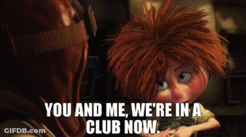 Cartoon Boy Talking To Woman In Club GIF