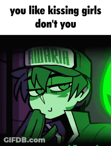Cartoon Boy Wearing Green Hat Saying Aquaria GIF
