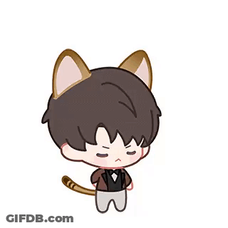 Cartoon Boy With Cat Ears And Tail GIF