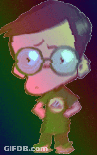 Cartoon Boy With Glasses And Green Shirt Letter Z GIF