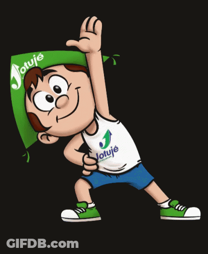 Cartoon Boy With Green Hat Saying Ajuda GIF