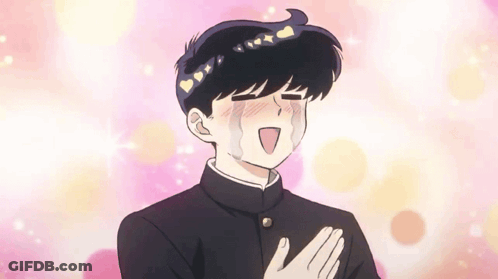 Cartoon Boy With Hearts On Hair Crying GIF