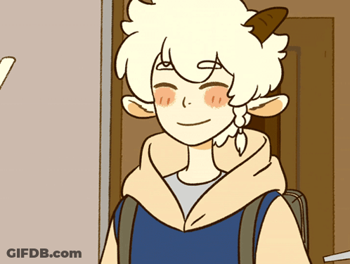 Cartoon Boy With Horns And Braided Hair GIF