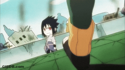 Cartoon Boy With Red Eyes Standing Next To Another Boy GIF