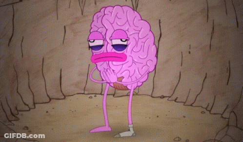 Cartoon Brain With Purple Eyes GIF