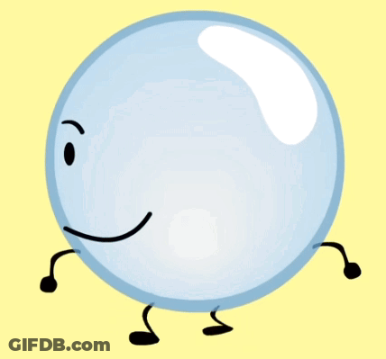 Cartoon Bubble With Face On Yellow Background GIF