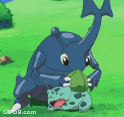 Cartoon Bug Eating Green Plant GIF