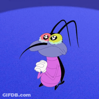 Cartoon Bug With Number 8 Eyes On Blue GIF