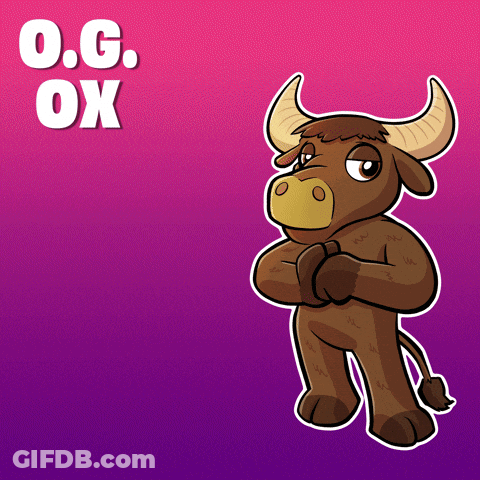Cartoon Bull Saying O.G. Ox GIF