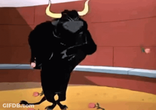 Cartoon Bull With Horns GIF