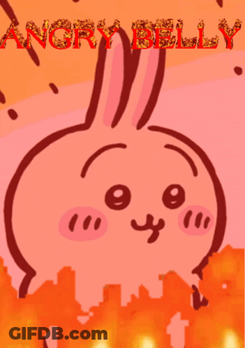 Cartoon Bunny Angry Belly GIF