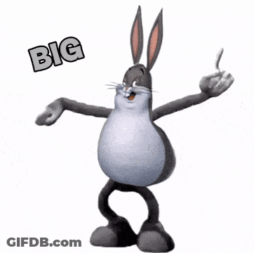 Cartoon Bunny Dancing Big Chungus You Sussy Amongus GIF