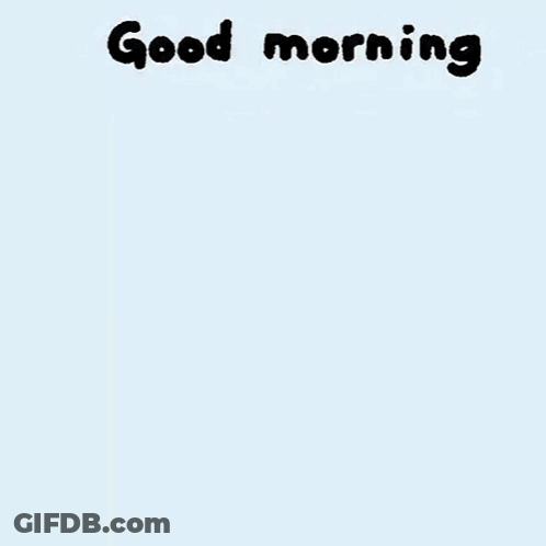 Cartoon Bunny Good Morning With Sun And Clouds GIF