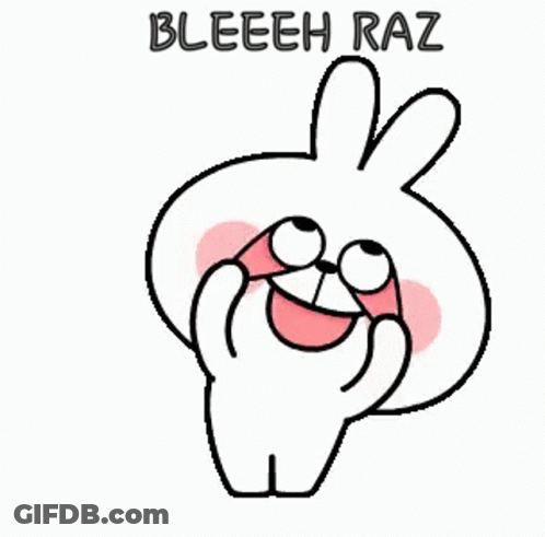 Cartoon Bunny Making Funny Face With Pink Heart On Cheek GIF