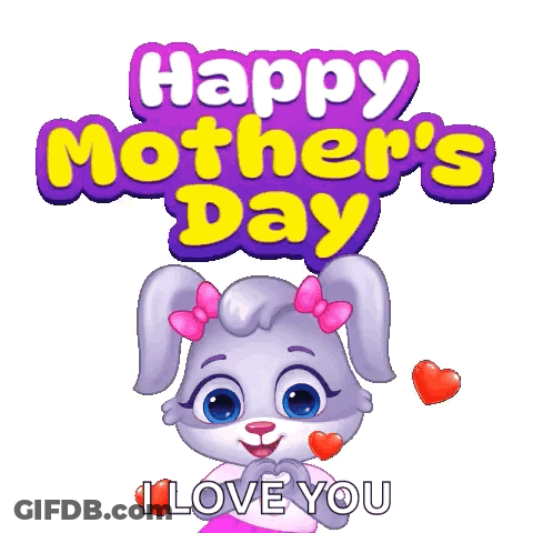 Cartoon Bunny Making Heart Shape GIF
