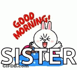 Cartoon Bunny Saying Good Morning GIF