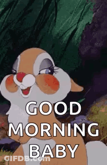 Cartoon Bunny Saying Good Morning GIF