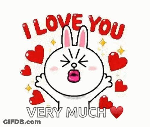 Cartoon Bunny Saying I Love You GIF