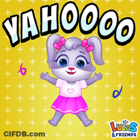 Cartoon Bunny Saying Ya Hoo GIF