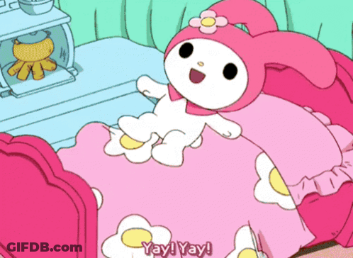 Cartoon Bunny Saying Yay GIF