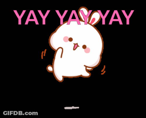 Cartoon Bunny Saying Yay GIF