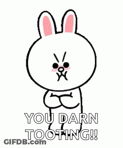 Cartoon Bunny Saying You Darn Tooting GIF