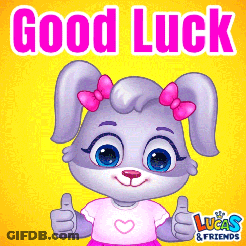 Cartoon Bunny Thumbs Up Good Luck GIF
